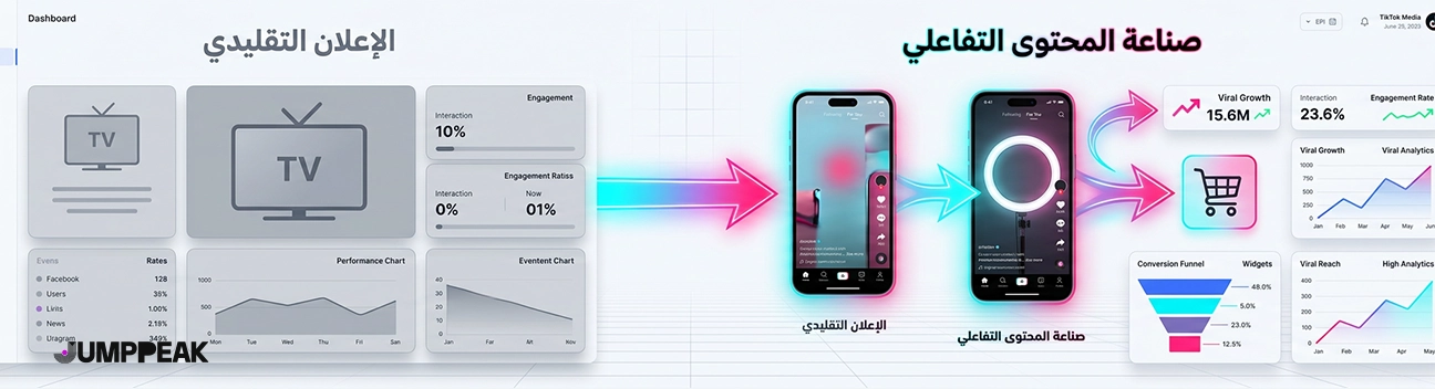 صورة-توضح-إستراتيجية-التسويق-عبر تيك-توك-و-المحتوى-التقليدي